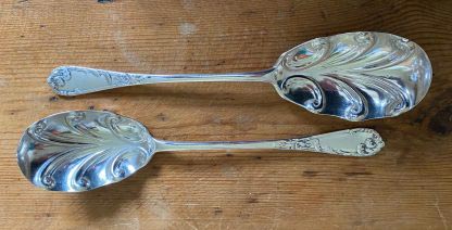 pair of silver berry spoons