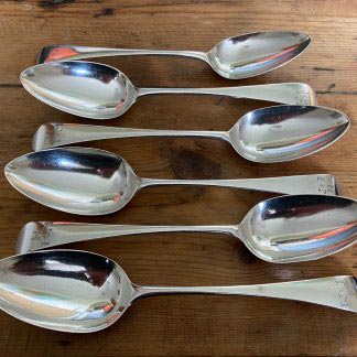 Six silver Bateman spoons