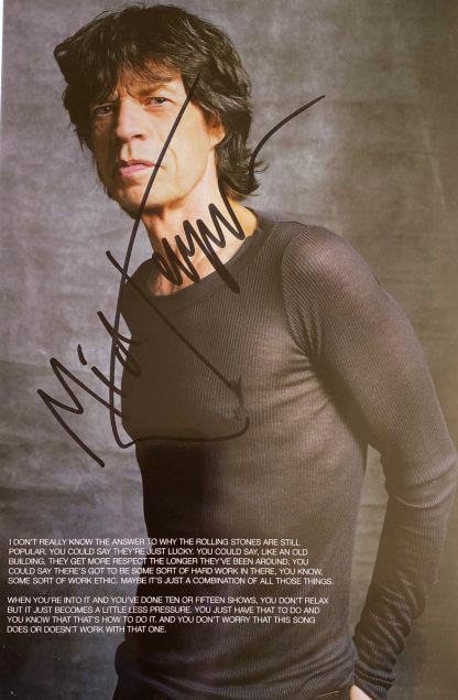 Mick Jagger autograph